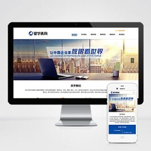 教育咨询服务类网站pbootcms模板 教育培训出国留学机构网站源码