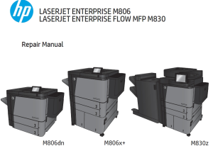惠普 LaserJet Enterprise M806dn M806x+ M830z 806 830英文维修手册+故障排除手册