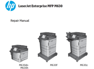 惠普 M630dn M630h M630f M630z 黑白激光打印机英文维修手册+故障排除手册