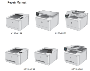 惠普Color Laserjet Pro M153 M154 M178 M181 M253 M254 M278 M281中英文维修手册+故障排除手册