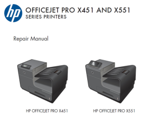 惠普Officejet Pro X451 X551维修手册+故障排除手册