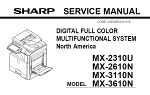 夏普 MX-2310U 2610N 3110N 3610N 彩色复印机英文维修手册