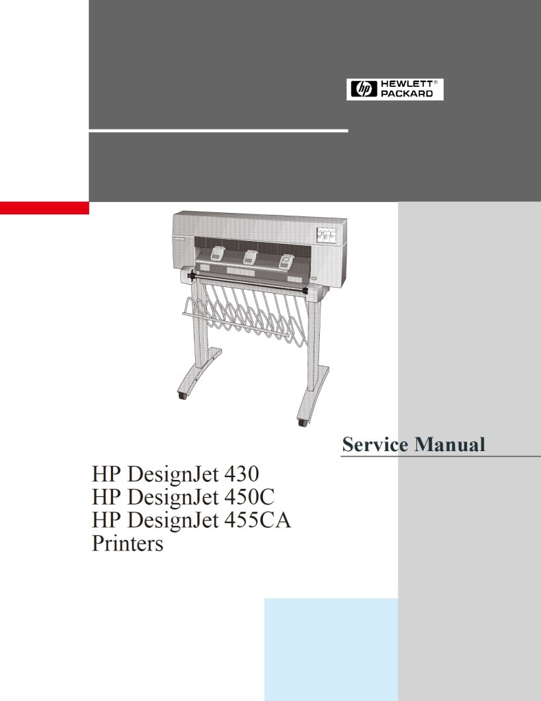 图片[1]-惠普 HP DesignJet 430 450C 455CA 绘图仪英文维修手册