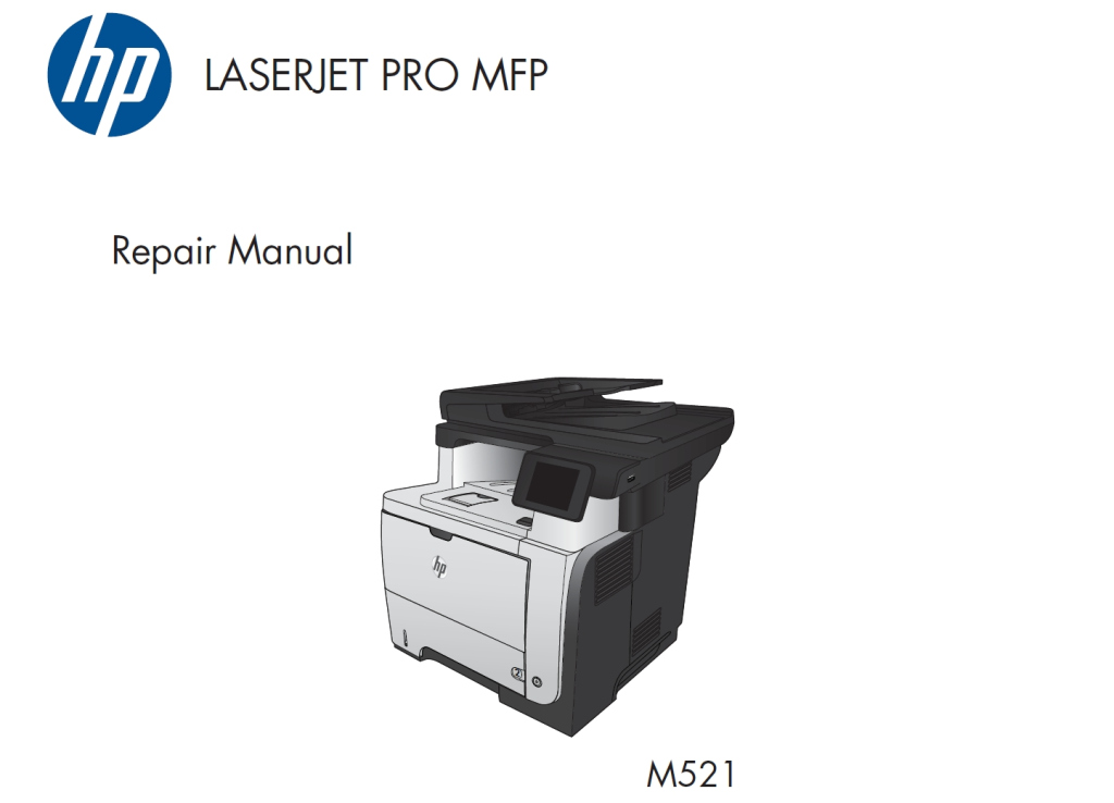 图片[1]-惠普 HP M521dn M521dw 黑白激光打印机英文维修手册+故障排除手册