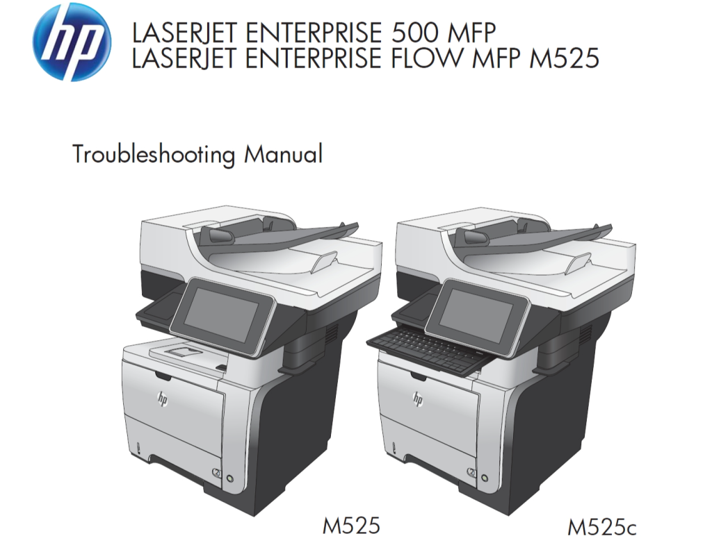 图片[1]-惠普 HP M525dn M525c M525f 黑白激光打印机中英文维修手册+故障排除手册