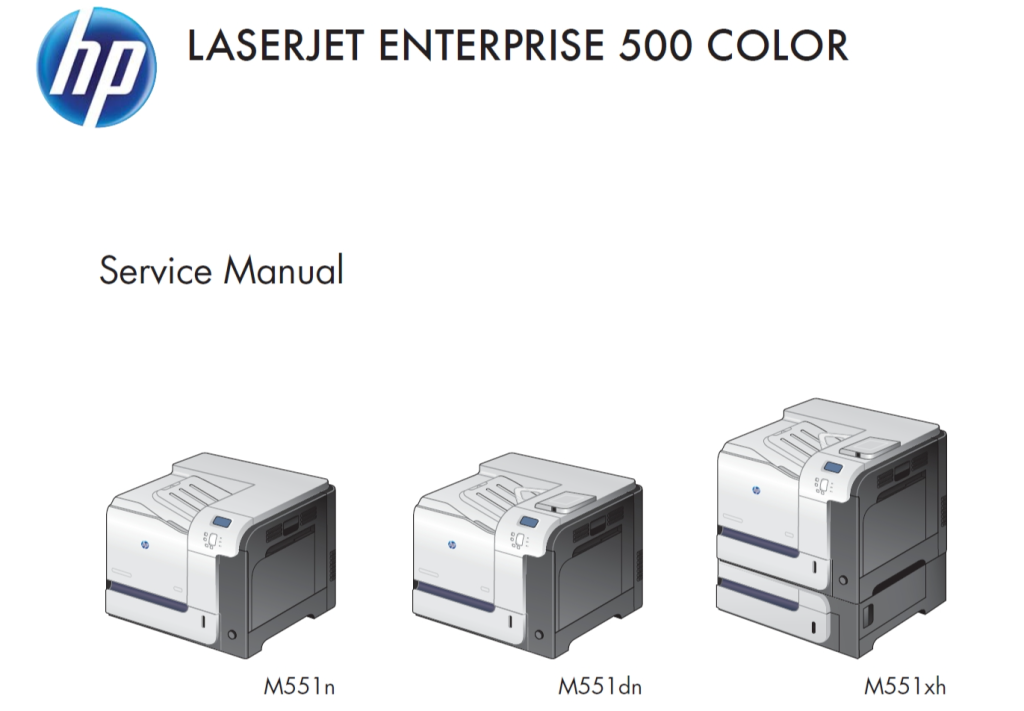 图片[1]-惠普 HP M551 M551n M551dn M551xh 彩色激光打印机英文维修手册+拆机手册