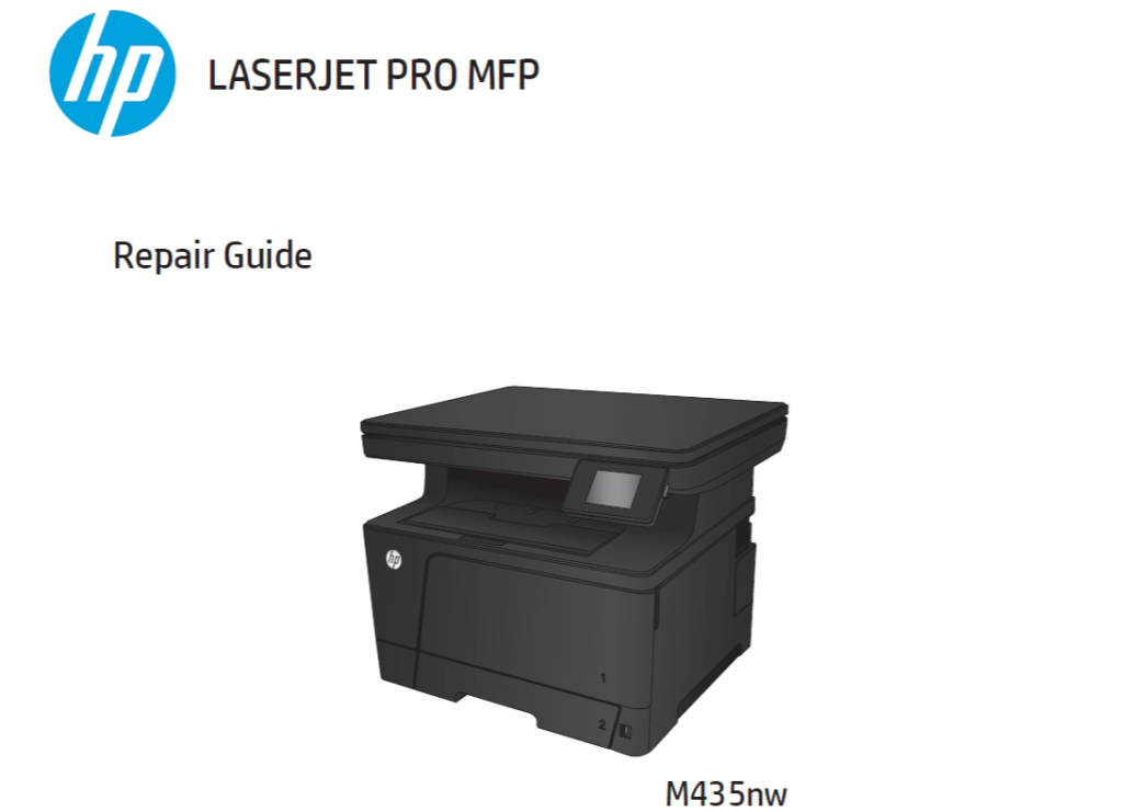 图片[1]-惠普 LASERJRT PRO MFP M435nw 435 打印机中英文维修手册+故障排除手册