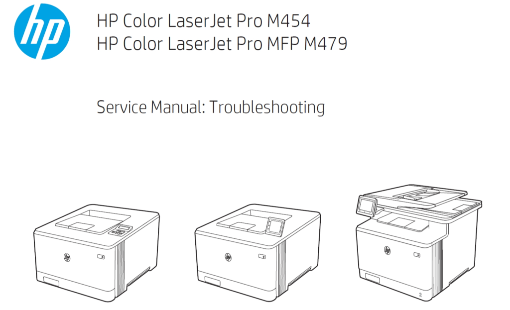 图片[1]-惠普 M454dn M454dw M454nw M479dw M479fdw M479fnw 彩色激光打印机英文维修手册+故障排除手册