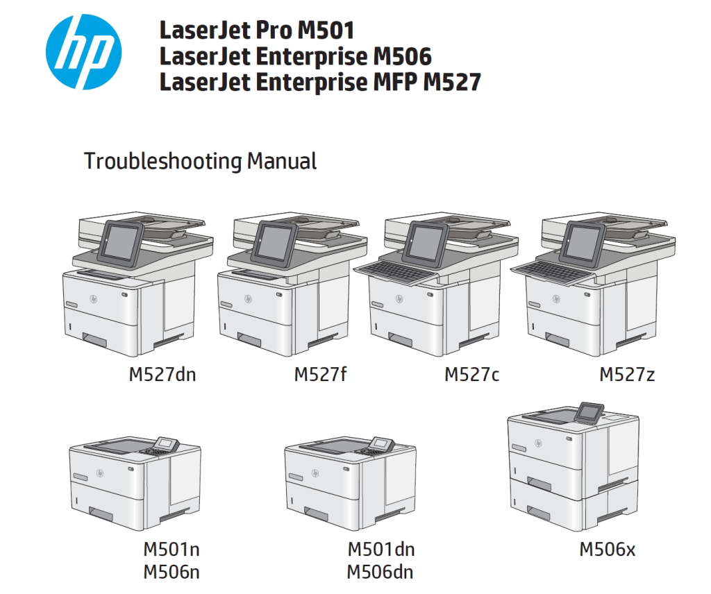 图片[1]-惠普 M501n M501dn M506n M506dn M506x M527dn M527f M527c M527z英文维修手册+故障维修手册