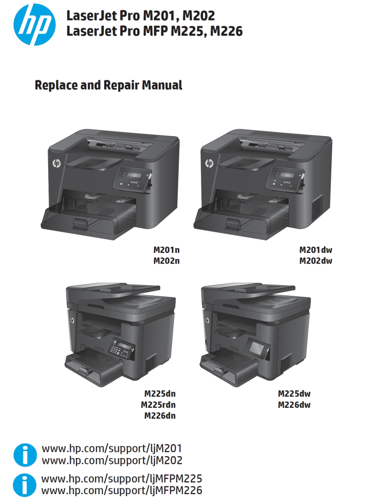 图片[1]-惠普Laserjet Pro M201 M202 M225 M226维修手册