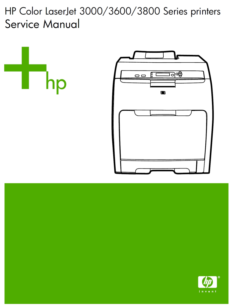 图片[1]-惠普 Color Laserjet 3000 3600 3800 彩色激光打印机英文维修手册