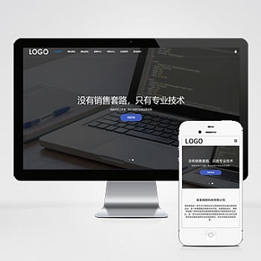 网站建设网络科技类自适应手机端模板 SEO优化网络建站公司网站源码下载