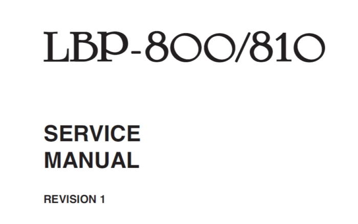 佳能LBP-800.810维修手册(英文)