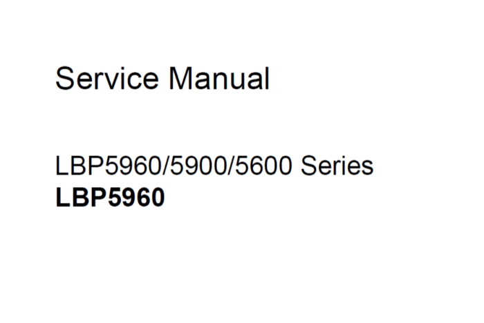 佳能 LBP5960 LBP5900 LBP5600 英文维修手册