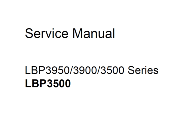 佳能 Canon LBP3950 LBP3900 LBP3500 黑白激光打印机英文维修手册