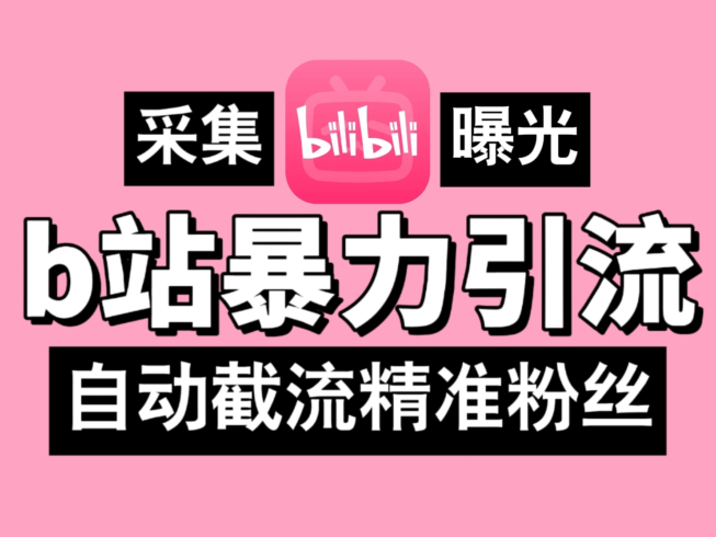 B站暴力引流机，日引300+精准粉，全行业通用！【内附教程】