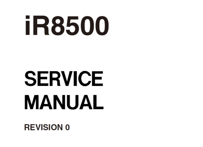 佳能IR 8500维修手册+零件手册