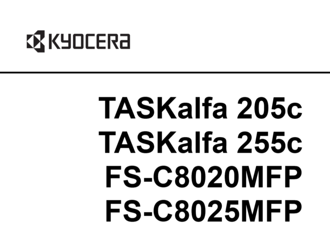 京瓷 TASKalfa 205C 255C FS-C8020MFP 8025MFP 彩机中文维修手册