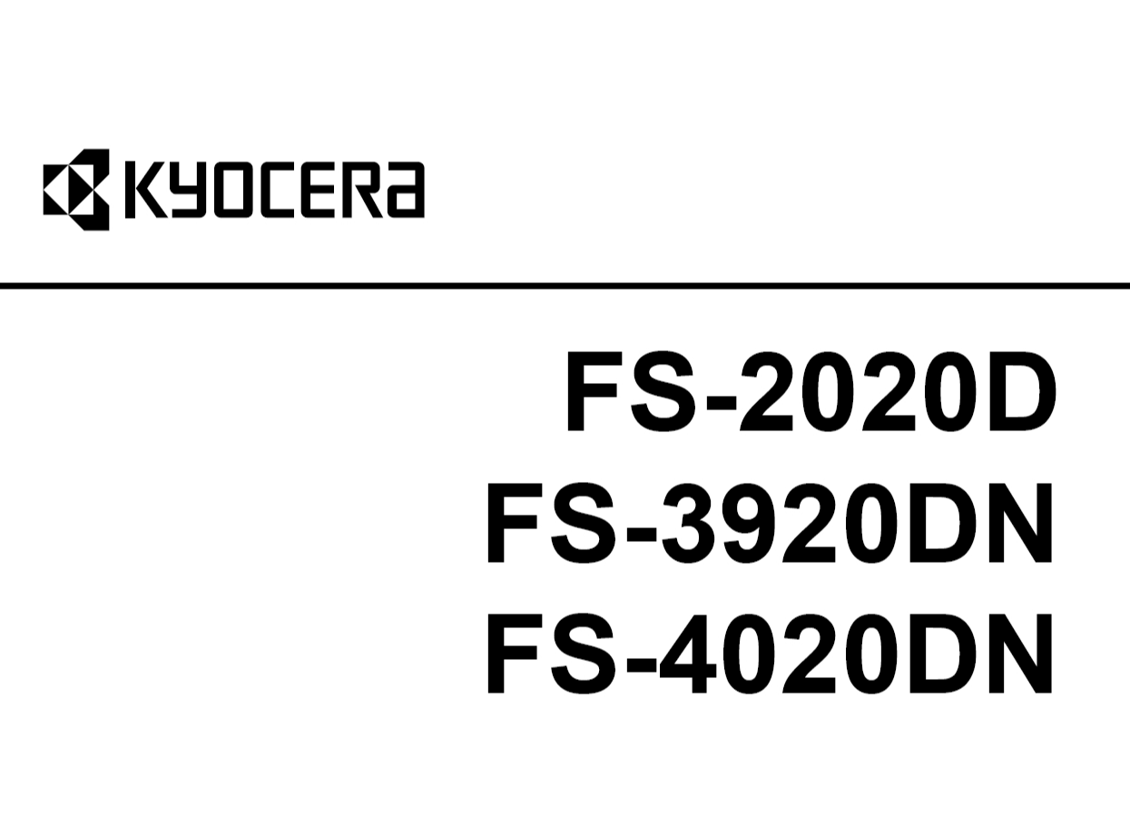 京瓷 FS-2020D 3920DN 4020DN 打印机中文维修手册