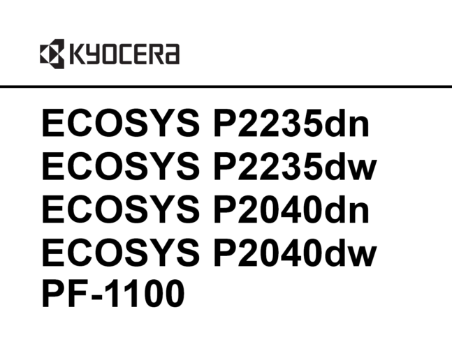 京瓷 ECOSYS P2235dn P2235dw P2040dn P2040dw 黑白激光打印机中文维修手册