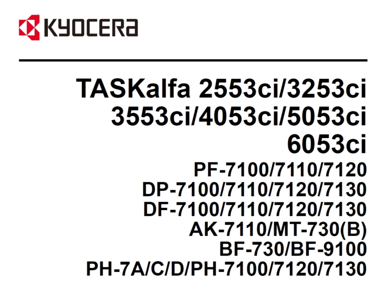 京瓷 2553ci 3253ci 3553ci 4053ci 5053ci 6053ci 中文维修手册+零件手册-技术猿资源站