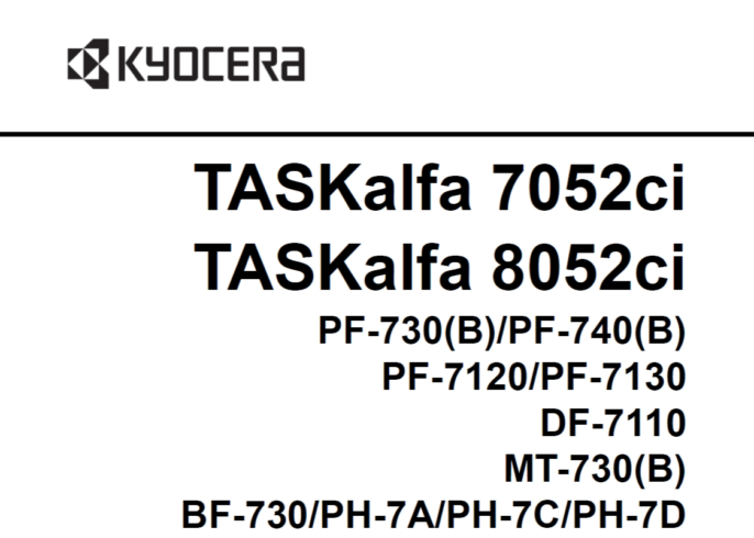 京瓷 TASKalfa 7052ci 8052ci 彩色复印机中文维修手册