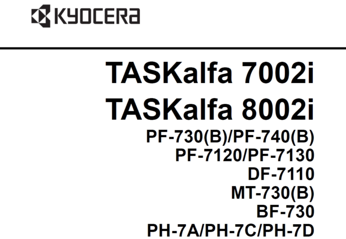 京瓷 TASKalfa 7002i 8002i 黑白复印机中文维修手册