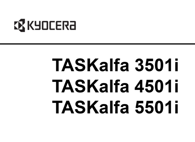 京瓷 TASKalfa 3501i 4501i 5501i 复印机中文维修手册