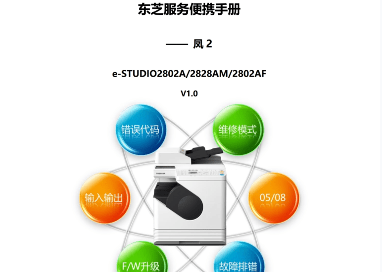 东芝 2802A 2828AM 2802AF 复印机中文服务便携维修代码手册-技术猿资源站