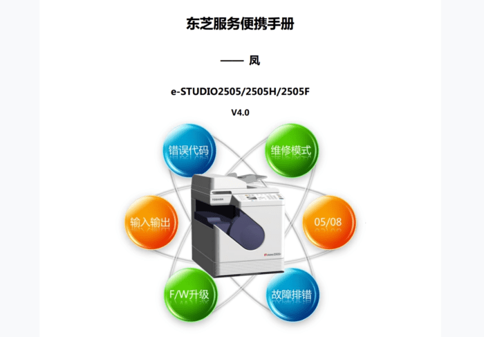东芝 e-STUDIO 2505 2505H 2505F 复印机中文服务便携维修代码手册
