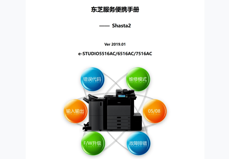 东芝 e-STUDIO 5516AC 6516AC 7516AC 复印机中文服务便携维修代码手册-技术猿资源站