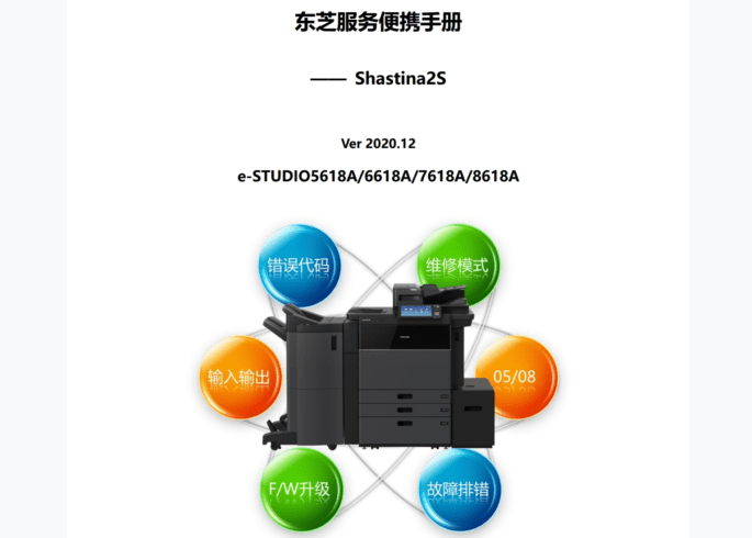 东芝 e-STUDIO 5618A 6618A 7618A 8618A 复印机中文便携维修代码手册