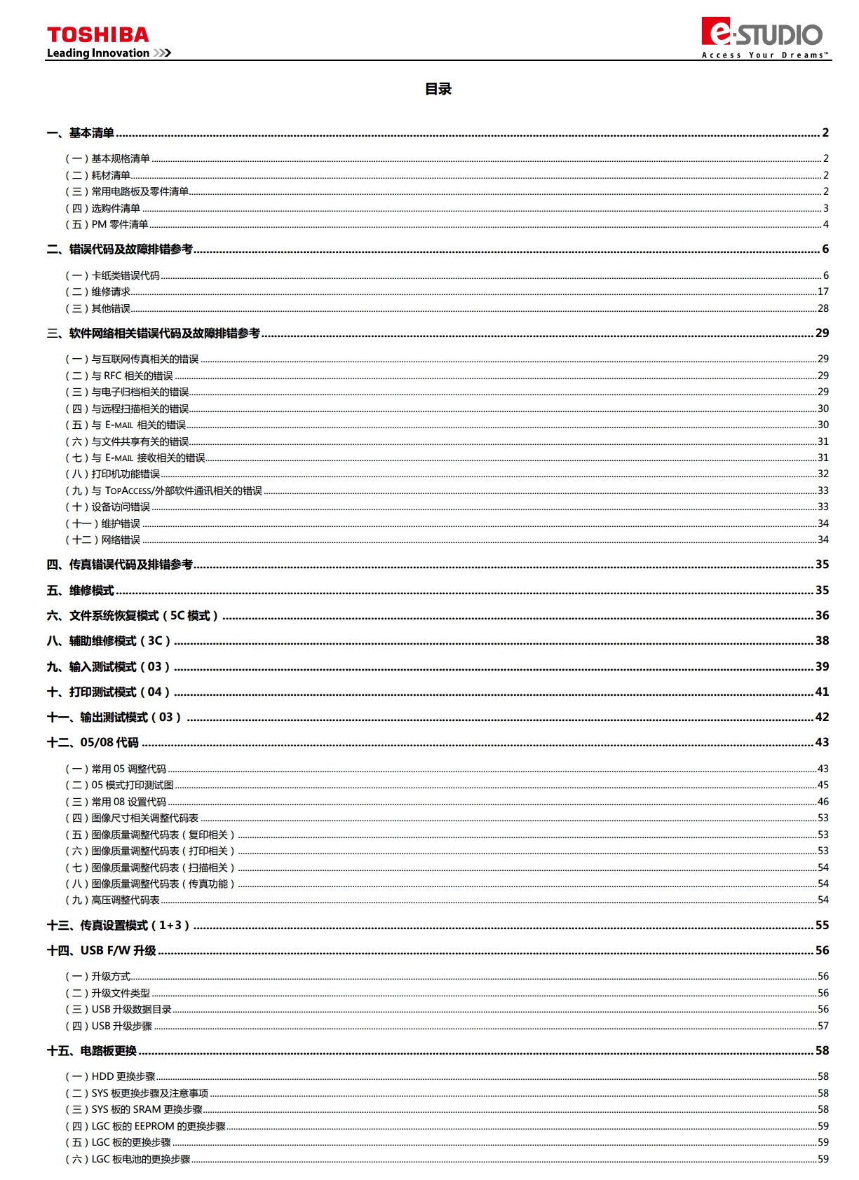 图片[2]-东芝 TOSHIBA 257 307 357 457 507 黑白复印机中文便携维修代码手册